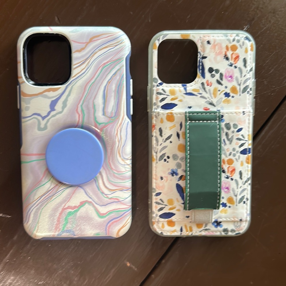 iPhone 11pro Otter Pop Socket and Walli phone cases.